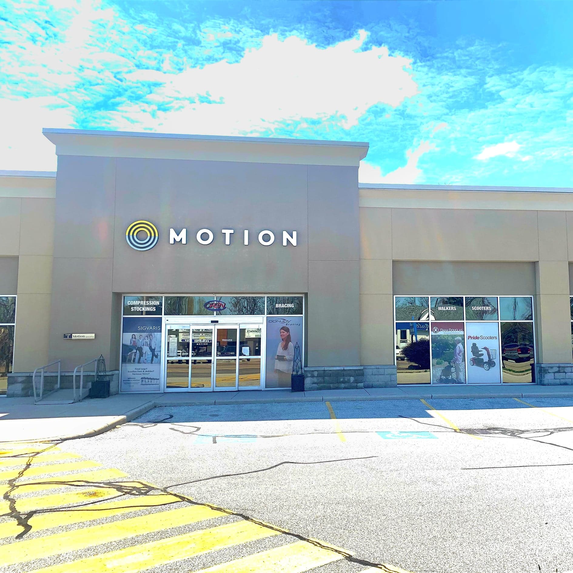 Motion Windsor storefront on a bright sunny day