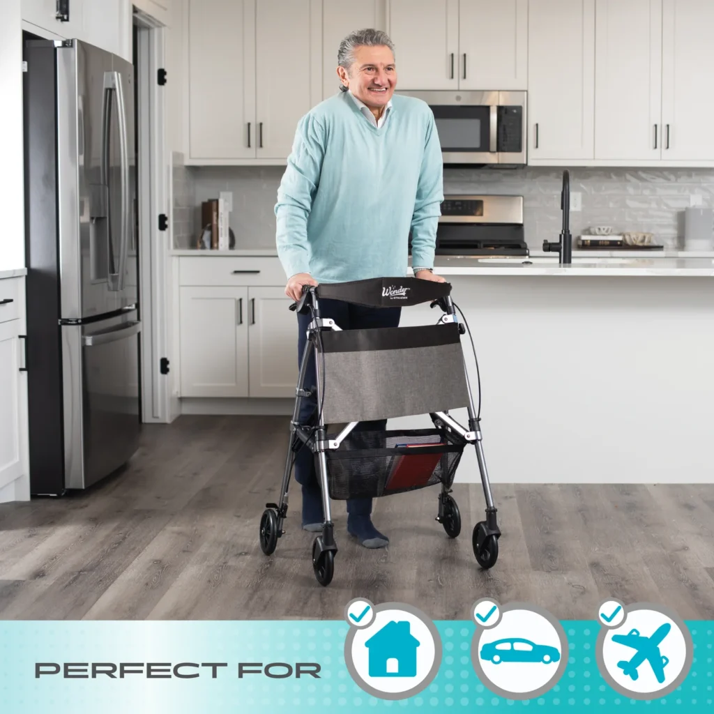 Senior man using the Wonder Rollator. 