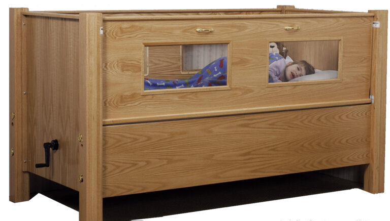 Our standard side (single) door bed frame comes 20” above the mattress and has doors on both sides.