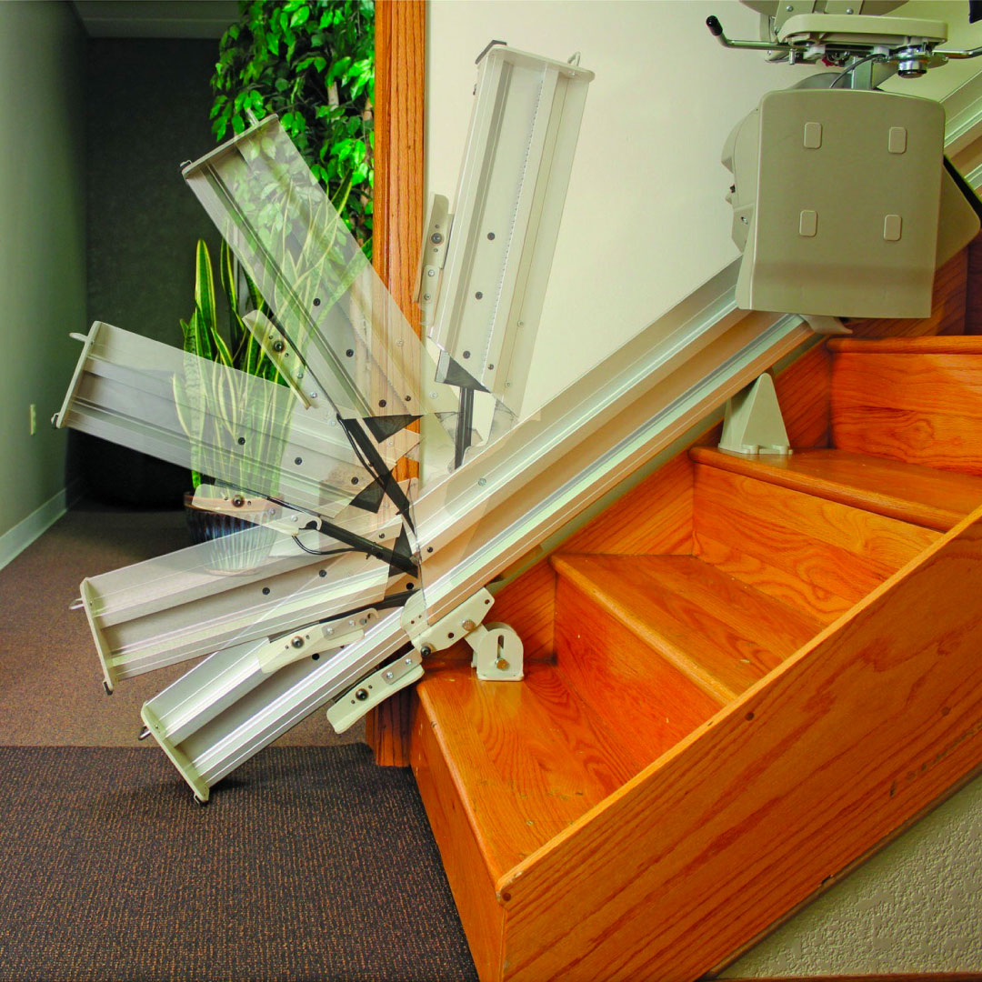 stair lift with folding rail