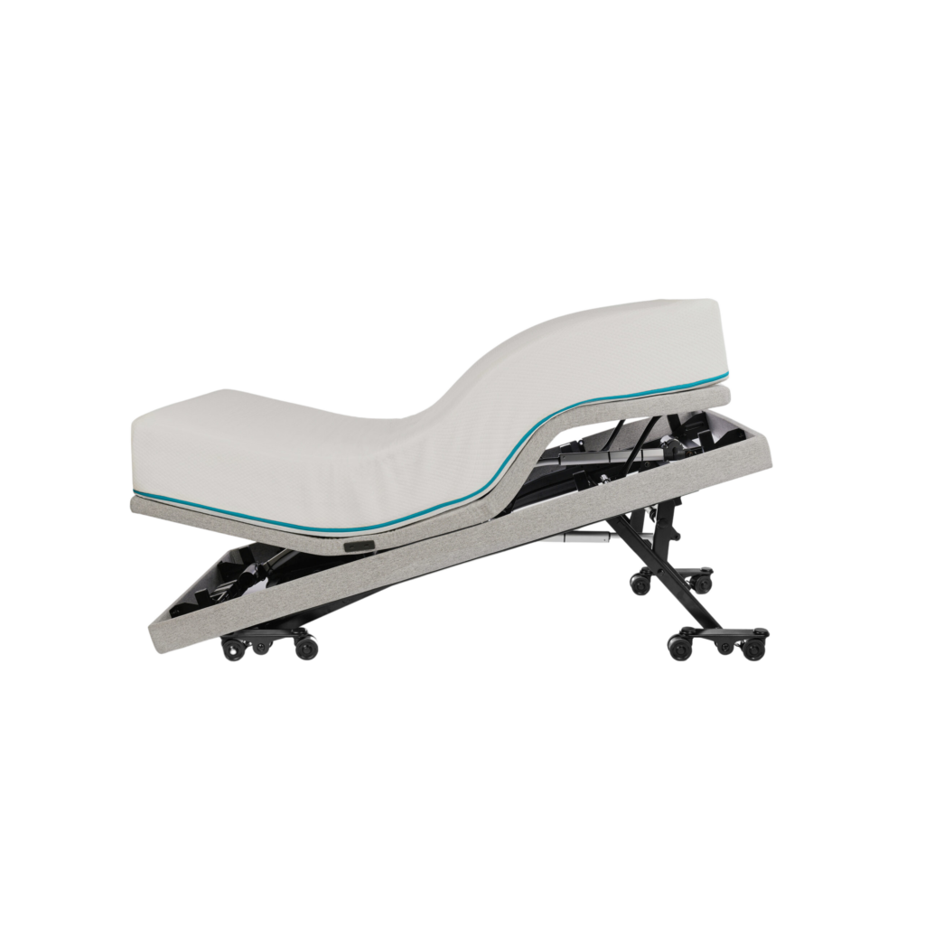 Orthex Sophia adjustable bed show in a position with head and feet raised.