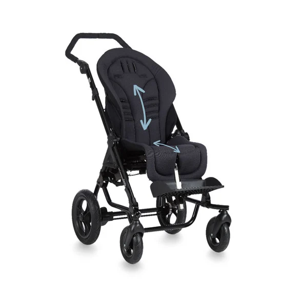 Product image of a black R82 Chilla stroller.