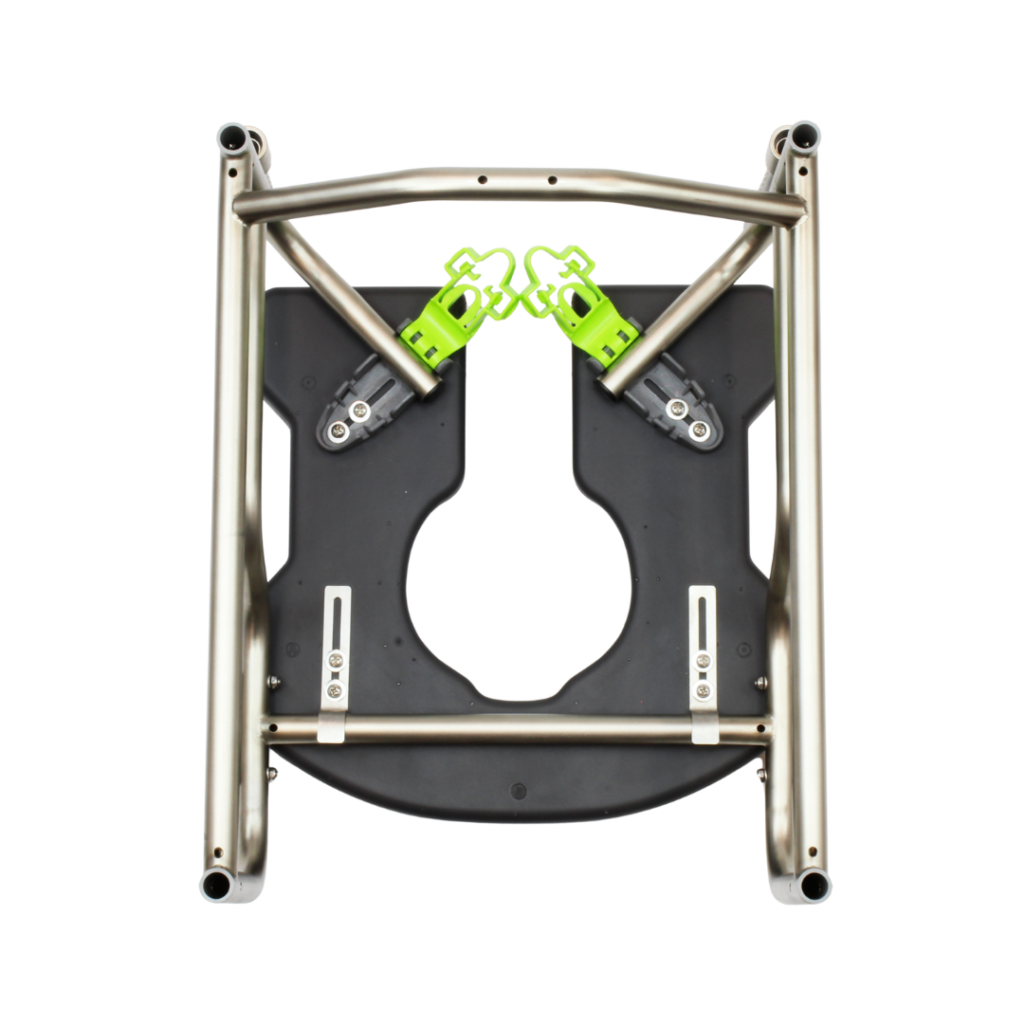 Adjustable rear seat on the RAZ-AT commode.