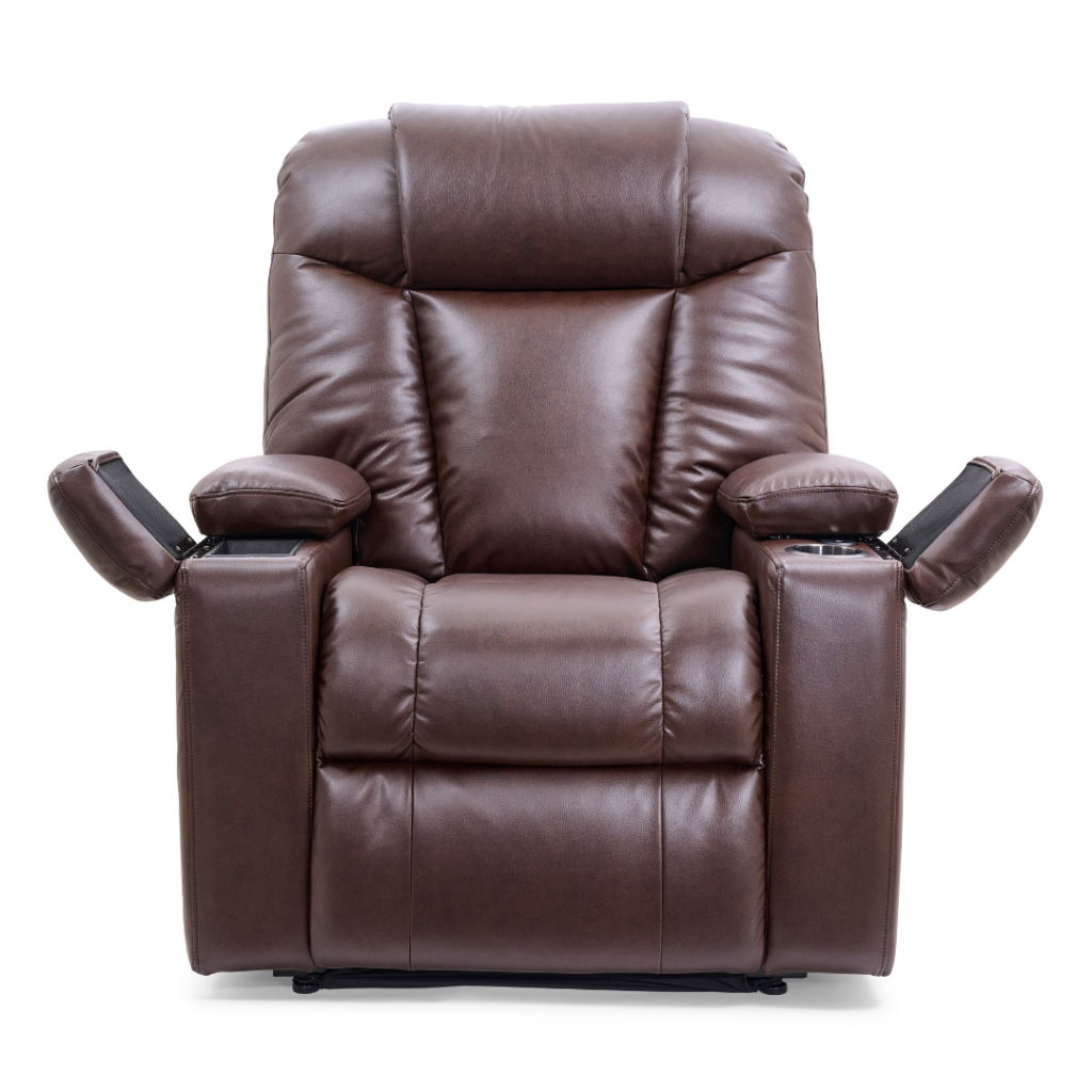 The Rhea power lift recliner by UltraComfort - Golden Technologies in brown.