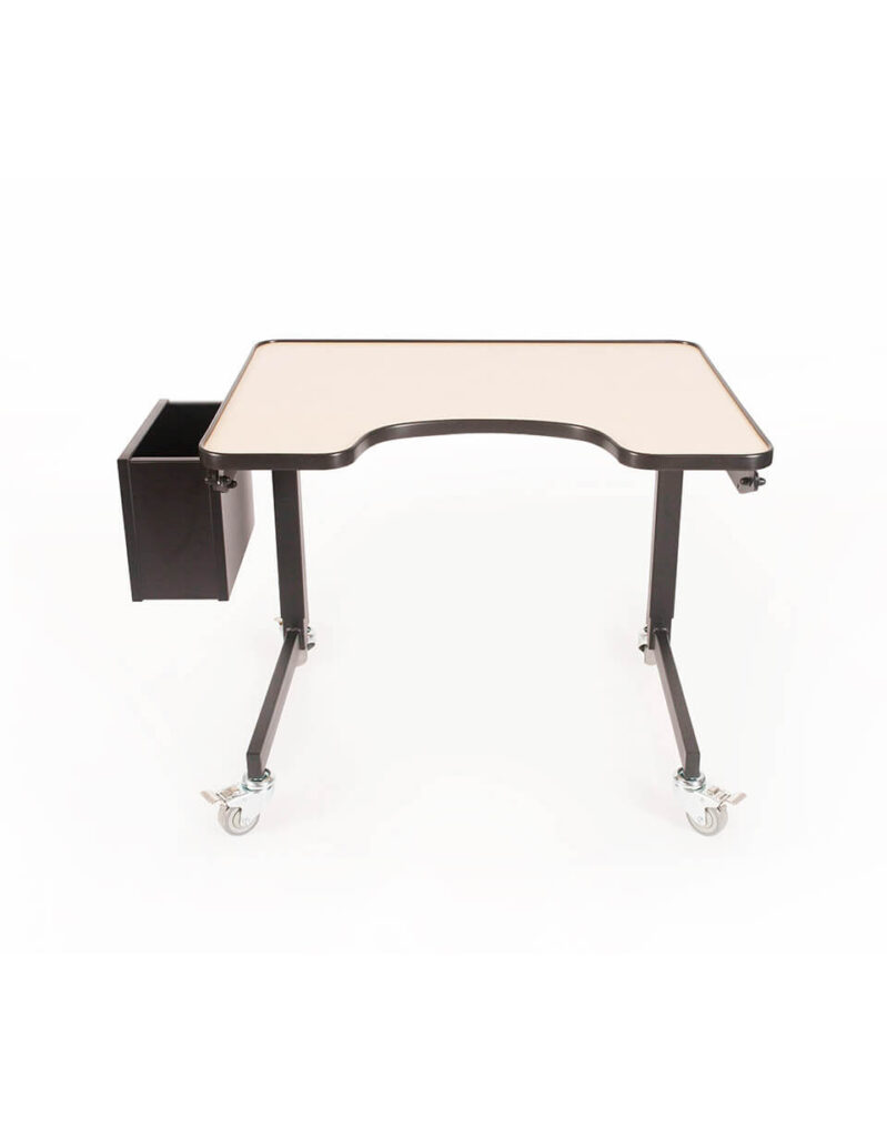 Front view of a brown ERGOtable from CANDAN. 