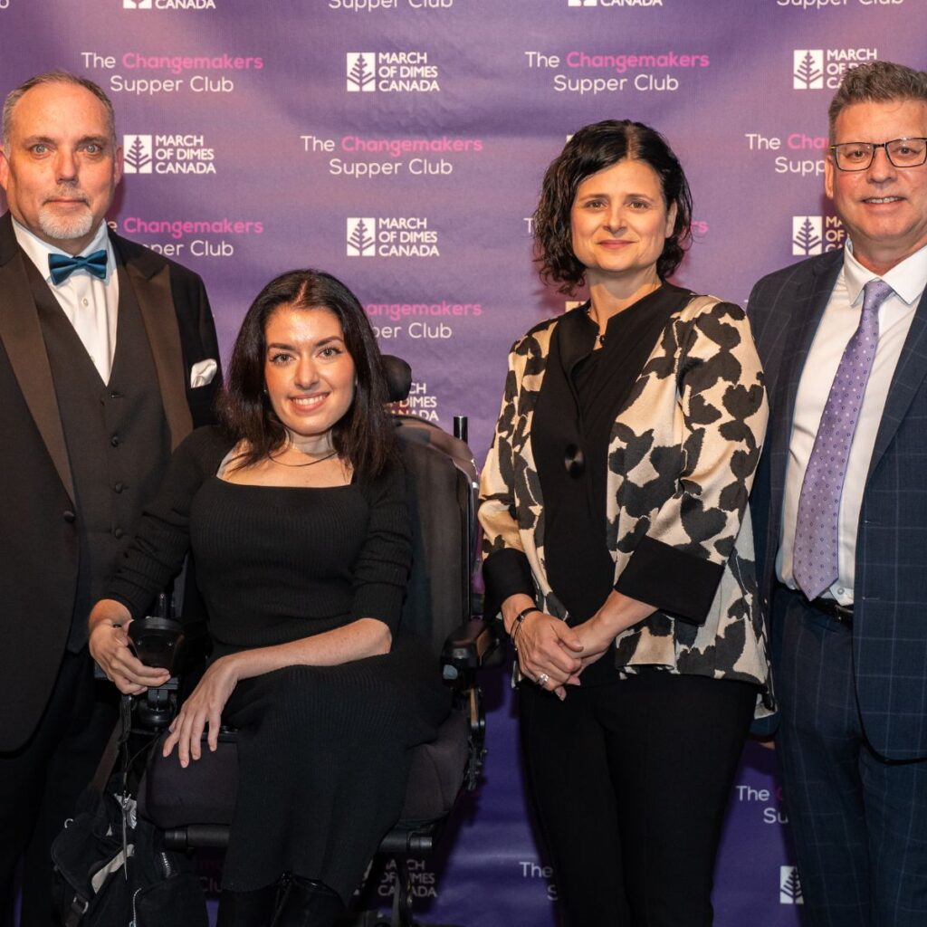 Sue Gilpin, CEO, Motion pictured second from right with (from left to right) Len Baker (March of Dimes), Maayan Ziv and Jeff Preston, VP, Motion.