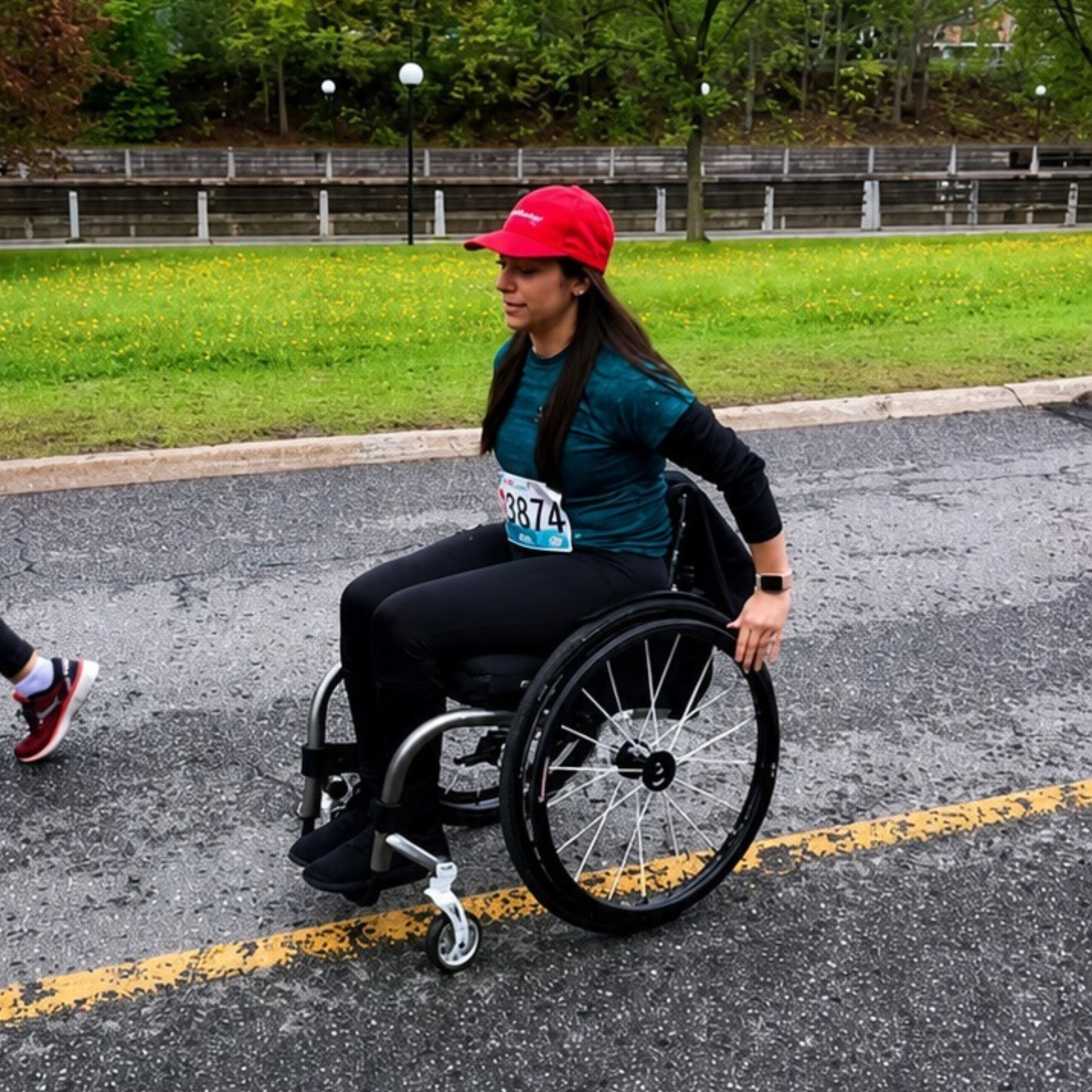 Alicia - Client Ambassador in her wheelchair.