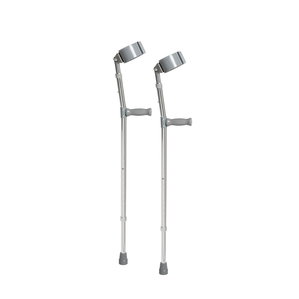Side view of Steel Forearm Crutches by Drive Medical.