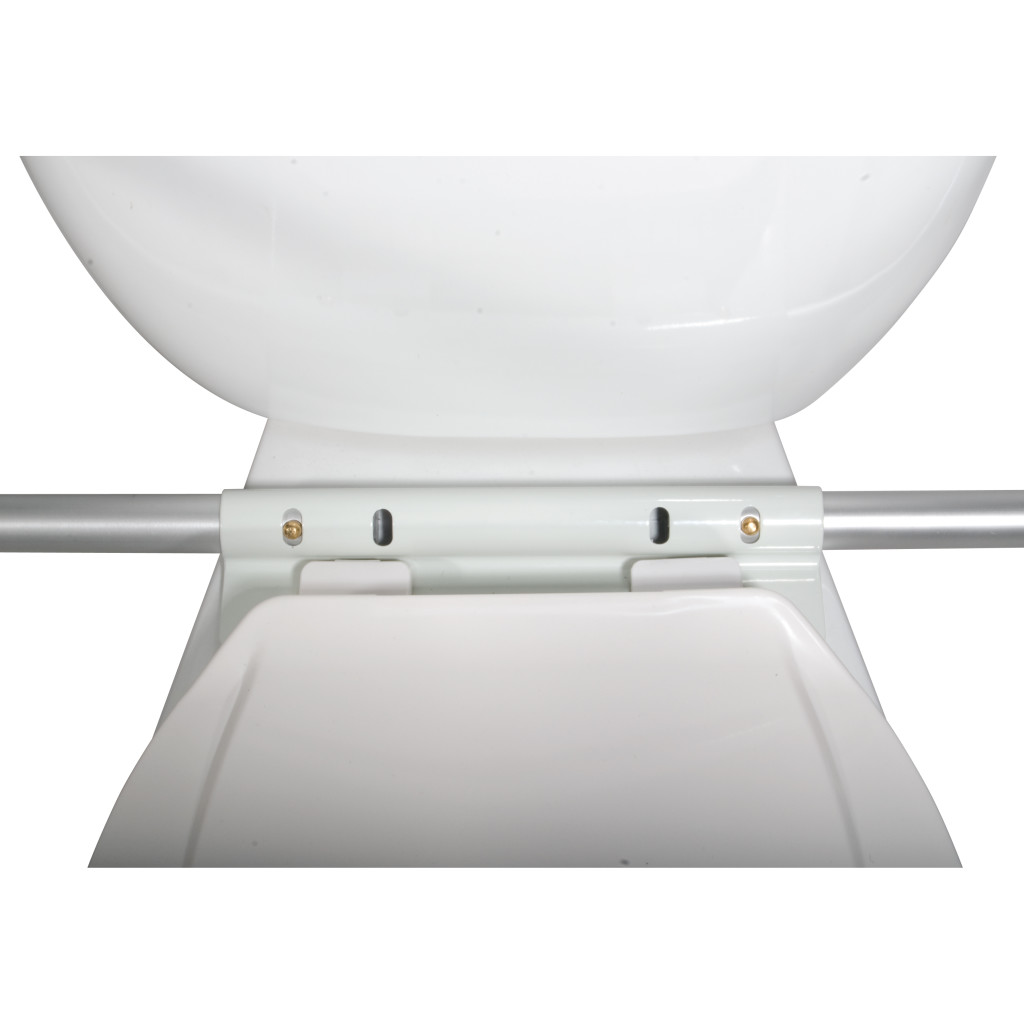 Toilet Safety Frame being attached to a toilet.